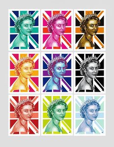 Sovereign Spectrum: A Monumental Grid Of Chromatic Majesty And Fragmented Iconography