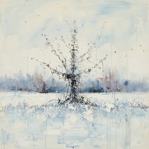 Fragmented Solitude In Charcoal And Frost