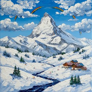 Celestial Peak Serenity: A Sculptural Study Of Alpine Light And Prismatic Skies — David Moreau