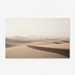 Ethereal Undulations Of Sand Beneath A Veil Of Silent Atmospheric Mist