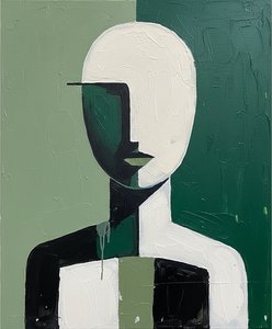 Geometric Echoes Of Form: A Study In Verdant Planes And Lingering Memory.