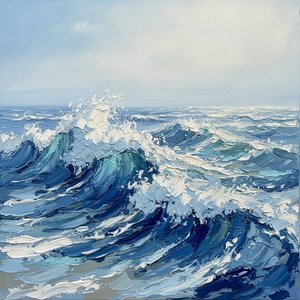 Turbulent Azure Crests: A Monumental Study Of Sculptural Oceanic Motion And Light — David Moreau