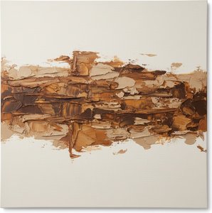 Fragmented Earth: A Monumental Study In Sculptural Umber And Tactile Ochre Relief — David Moreau