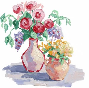 Ephemeral Bloom In Heavy Impasto: A Singular Study Of Tactile Floral Serenity