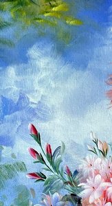 Impressionist Floral Bouquet On Stone Ledge
