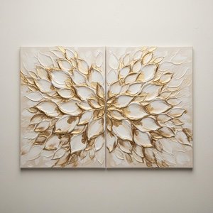 Gilded Radiance: A Monumental Study Of Sculptural Petals And Ethereal Gold — David Moreau