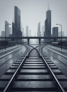 Divergent Lines In A Misted Metropolis