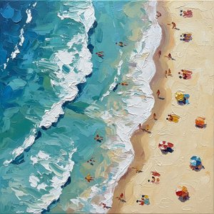 Azure Tide And Sunlit Sands: A Sculptural Study Of Coastal Motion — David Moreau
