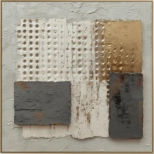 Monolithic Echoes In Ochre And Charcoal: A Sculptural Study Of Timeless Texture