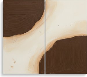 Ethereal Umber Flow: A Monumental Diptych Of Serene Organic Textures And Light