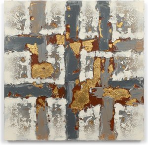Fragmented Gilded Lattice: A Monumental Study In Earth And Metallic Gold — David Moreau