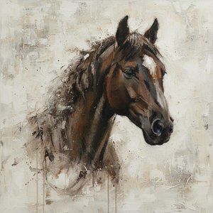 Ethereal Equine Echoes In Umber And Ochre: A Monumental One Of One Masterpiece