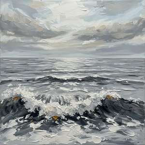 Monolithic Shadows Of The Atlantic: A Singular Study In Slate And Gilded Turbulence