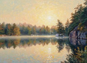 Ethereal Radiance: The Golden Mirror