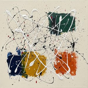 Fragmented Resonance: A Visceral Study Of Deep Pigments And Spontaneous White Relief
