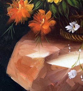 Impressionist Floral Bouquet On Stone Ledge