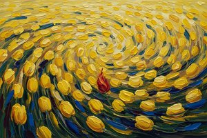 The Crimson Outlier In A Golden Vortex