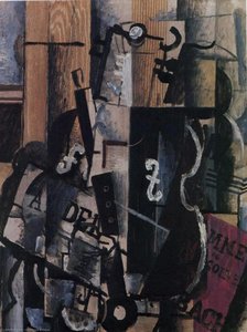 Violin And Clarinet On A Table — Georges Braque, Cubist Analytical