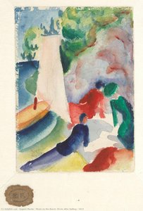 Picnic On The Beach (picnic After Sailing), 1913 — August Macke
