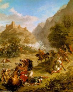 Arabs Skirmishing In The Mountains, - (92.5x74.) — Eugène Delacroix