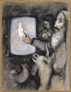Noè Lascia Andare La Colomba Dalla Finestra Dell'arca (genesi Viii, 6-9) — Marc Chagall, Fantasia Espressionista
