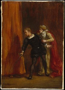 Hamlet And His Mother — Eugène Delacroix