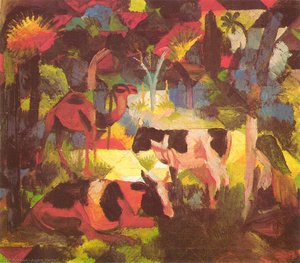 Landscape With Cows And Camel — August Macke