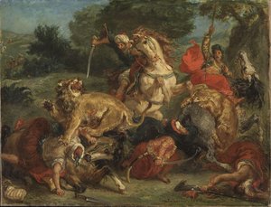 Lion Hunt (study) — Eugène Delacroix