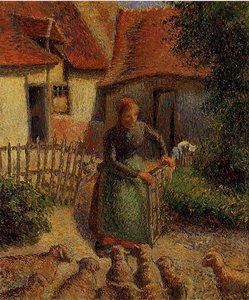 Pastorella Che Riporta Le Pecore — Camille Pissarro