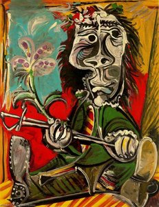 Pablo Picasso - Hombre Sentado Con Espada Y Flor — Pablo Picasso