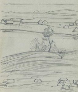 Sketch For ''the Lake Village'' 1 — Nicholas Roerich