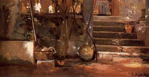 Interior Patio Con Canastillo De Ropa — Ignacio Díaz Olano