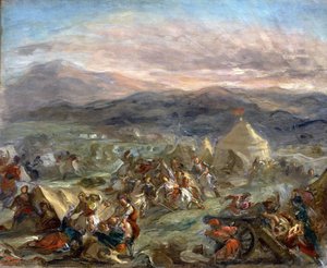 Botzaris Surprises The Turkish Camp And Falls Fatally Wounded — Eugène Delacroix