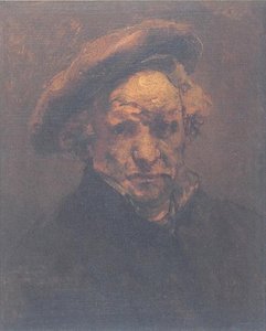 Self Portrait With Beret, Unfinished — Rembrandt Van Rijn