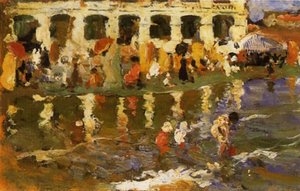 Escena En La Playa — Cecilio Pla Y Gallardo