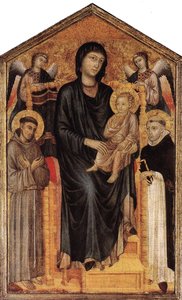 Madonna Enthroned With The Child, St Francis, St. Domenico And Two Angels