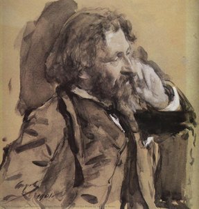 Portrait Of The Artist Ilya Repin By Valentin Serov. — Ilya Yefimovich Repin