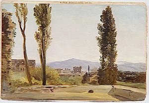 A La Villa Farnese Les Trois Peupliers Et Le Mont Latium — Pierre-henri De Valenciennes