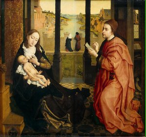 Szent Lukász A Madonna Portréját Rajzolja — Rogier Van Der Weyden