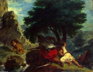 Lion Hunt In Morocco — Eugène Delacroix