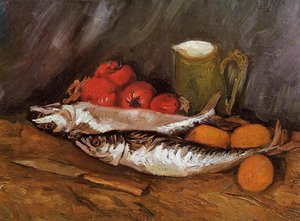 Still Life With Mackerels, Lemons And Tomatoes — Vincent Willem Van Gogh