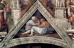 Krisztus Ősei; Jósiás, Jéhonkiás És Salathiel — Michelangelo Buonarroti
