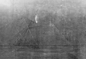 Monk By The Sea, Infrared Image — Caspar David Friedrich