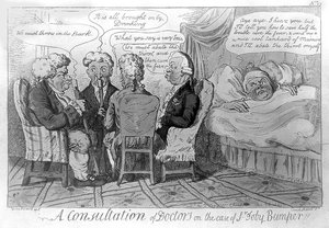 Four Doctors Discussing The Case Of Sir Toby Bumper — Isaac Robert Cruikshank
