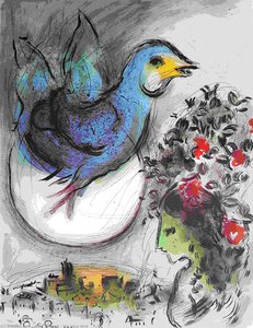 Der Blaue Vogel — Marc Chagall, Naive Art Primitivism