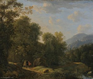 Landscape With Jacob Wrestling With The Angel — Herman Van Swanevelt