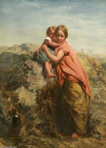 Welsh Peasant Girl And Child