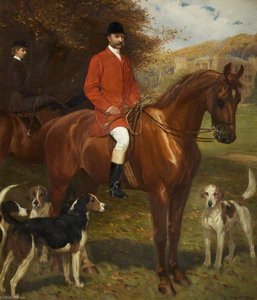 Colonel Frederic Courtenay Morgan (1834–1909), In Front Of Ruperra Castle With His Daughter, The Honourable Violet Wilhelmina Morgan (1860–1943), The Honourable Mrs Basil St John Mundy — John Charlton