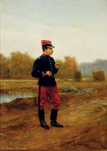 A French Military Officer Smoking — Etienne Prosper Berne Bellecour