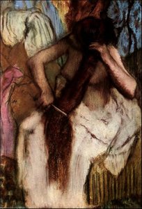 Seated Woman Combing Her Hair — Edgar Degas